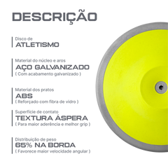 Disco de atletismo de aço e ABS 1Kg Powered by CBAt