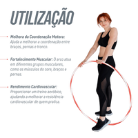 Arco de ginástica rítmica bambolê em espiral 75cm de diâmetro Gracios - Azul e Amarelo