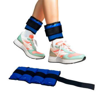 Tornozeleira caneleira em vinilona azul profissional 4kg Envolst - par