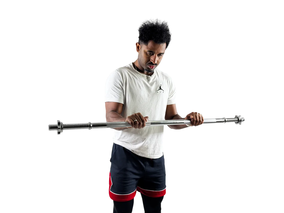 Barra de Musculação Reta 1,20m Maciça 28mm com Rosca Envolst