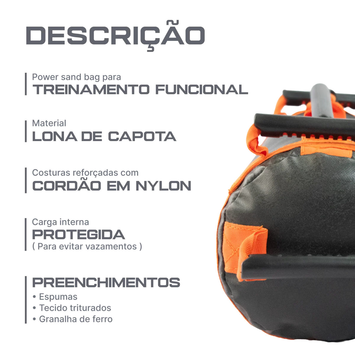 Power sand bag para treinamento funcional 20kg Envolst