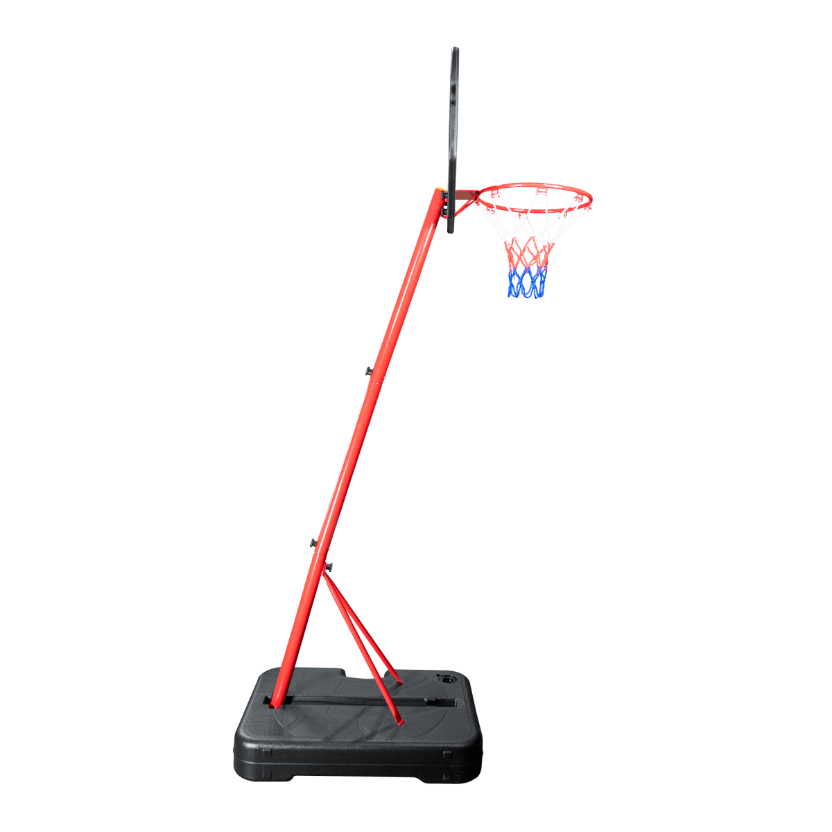 Tabela de basquete infantil móvel com poste, quadro plástico e aro Pista e Campo
