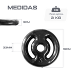 Anilha vazada revestida 3kg Pista e Campo