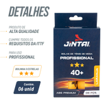 Bolinha de tênis de mesa 3 estrelas Premium Jintai - cnj com 6 und - BRANCA