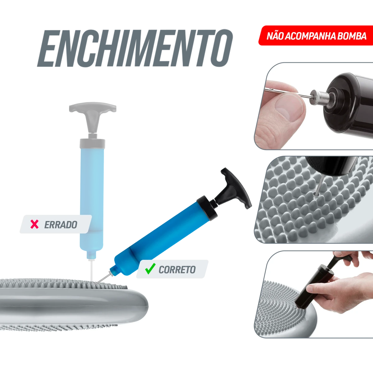 Disco de Equilíbrio Inflável Envolst - Cinza