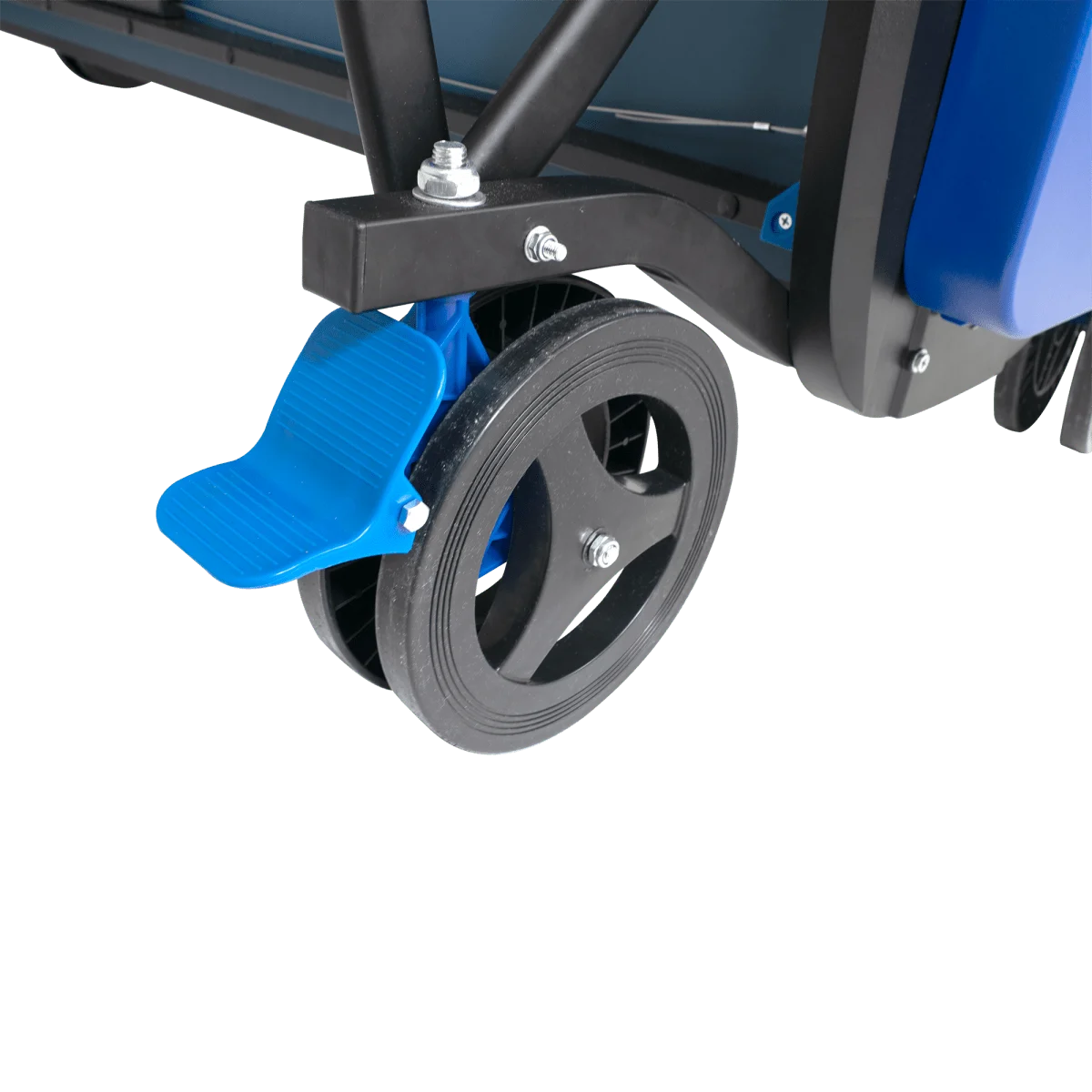 Mesa de tenis de mesa de aco e madeira azul rede e porta itens P8022