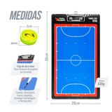 Prancheta tática magnética dupla face com caneta para treinamento de Futsal Pista e Campo