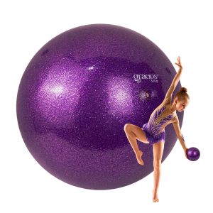 Bola de ginástica rítmica oficial infantil com glitter com válvula Gracios