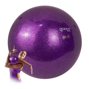 Bola de ginástica rítmica oficial juvenil e adulto com glitter com válvula Gracios