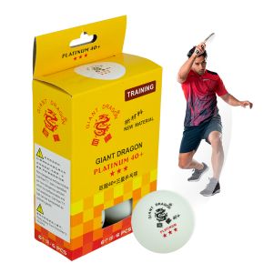 Bolinha de tênis de mesa 3 estrelas Giant Dragon - cnj com 6 und - branca - caixa diagonal com 6 bolinhas brancas