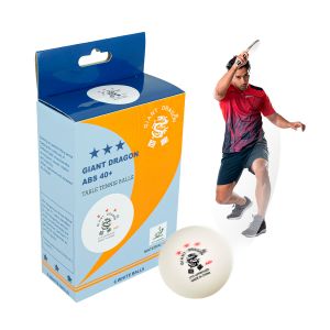 Bolinha de tênis de mesa ITTF Giant Dragon - cnj com 6 und - branca capa - caixa diagonal e bolinhas