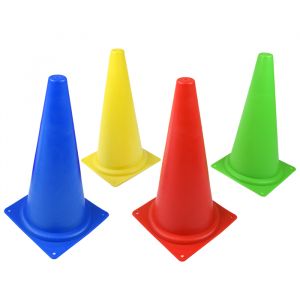 Cone de sinalização de plástico 50cm liso base quadrada Velden
