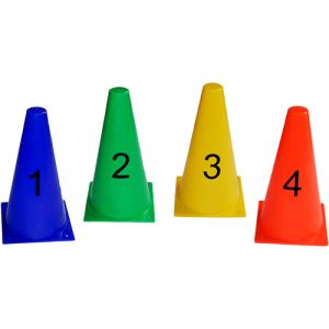 Cones de plástico 23cm numerados Pista e Campo - cnj com 10 und