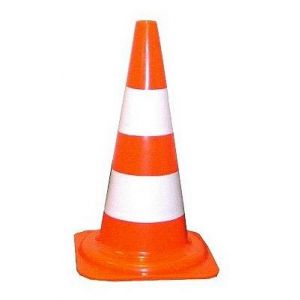 Cone de sinalização de trânsito 75cm rígido Pista e Campo Laranja e Branco