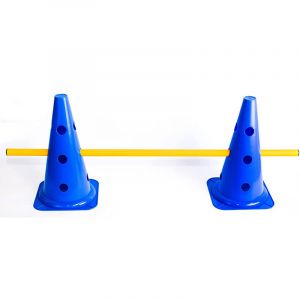Obstáculo para treinamento com 2 cones de 38cm com furos e 1 haste 1m Pista e Campo