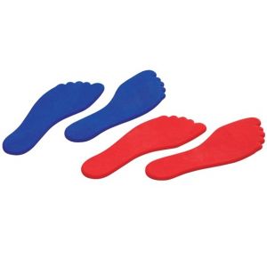 Pegadas de borracha para mini-atletismo Pista e Campo - cnj com 2 pares (1 azul e 1 vermelho)