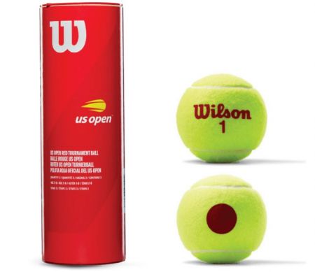 Bolinha/bola de tênis de campo estágio 3 (vermelha 75%) iniciantes Wilson US Open - tubo com 3 und