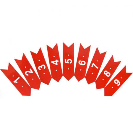 Flechas numeradas de orientação para minigolfe Pista e Campo - cnj com 9 und (1-9)