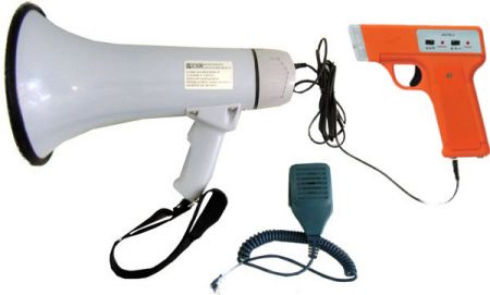 Pistola e disparador eletrônico para partida com megafone 20W Jex e CSR